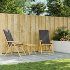 Gartenstühle Klappbar Verstellbar 2 Stk. mit Kissen Bambus