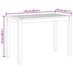 Garten-Esstisch 110x55x75 cm Massivholz Akazie