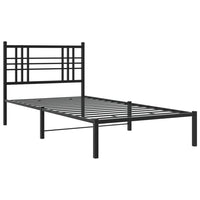 Bettgestell mit Kopfteil Metall Schwarz 90x200 cm