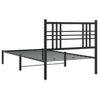 Bettgestell mit Kopfteil Metall Schwarz 107x203 cm