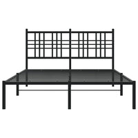 Bettgestell mit Kopfteil Metall Schwarz 140x190 cm