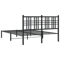 Bettgestell mit Kopfteil Metall Schwarz 140x190 cm