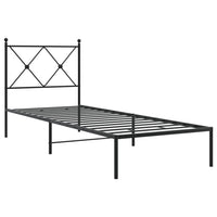 Bettgestell mit Kopfteil Metall Schwarz 80x200 cm