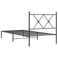 Bettgestell mit Kopfteil Metall Schwarz 90x190 cm