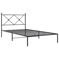 Bettgestell mit Kopfteil Metall Schwarz 107x203 cm