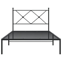 Bettgestell mit Kopfteil Metall Schwarz 107x203 cm