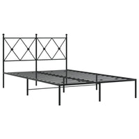 Bettgestell mit Kopfteil Metall Schwarz 120x190 cm