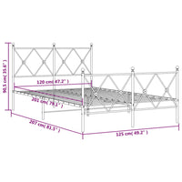 Bettgestell mit Kopf- und Fußteil Metall Schwarz 120x200 cm