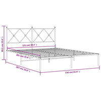 Bettgestell mit Kopfteil Metall Weiß 150x200 cm