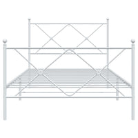 Bettgestell mit Kopf- und Fußteil Metall Weiß 100x190 cm