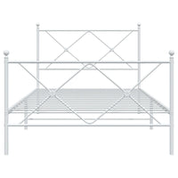 Bettgestell mit Kopf- und Fußteil Metall Weiß 107x203 cm