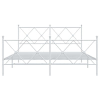 Bettgestell mit Kopf- und Fußteil Metall Weiß 160x200 cm
