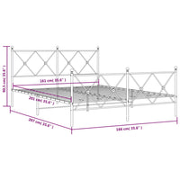 Bettgestell mit Kopf- und Fußteil Metall Weiß 160x200 cm