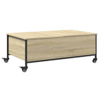 Couchtisch mit Rollen Sonoma-Eiche 91x55x34 cm Holzwerkstoff