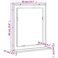 Badspiegel mit Ablage Grau Sonoma 50x12x60 cm Holzwerkstoff