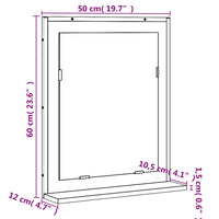 Badspiegel mit Ablage Braun Eichen-Optik 50x12x60 cm