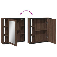 Bad-Spiegelschrank Braun Eiche-Optik 60x16x60cm Holzwerkstoff