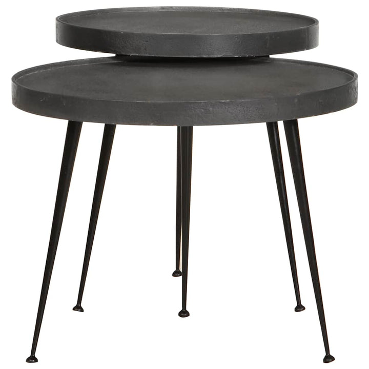 Couchtisch 2 Stk. Schwarz Holzwerkstoff