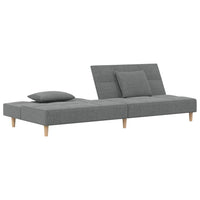 Schlafsofa 2-Sitzer mit 2 Kissen Dunkelgrau Stoff