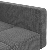 Schlafsofa 2-Sitzer mit 2 Kissen Hellgrau Stoff