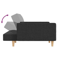 Schlafsofa 2-Sitzer mit 2 Kissen Dunkelgrau Stoff