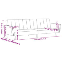 Schlafsofa 2-Sitzer Hellgrau Stoff