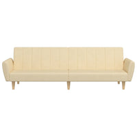 Schlafsofa 2-Sitzer Creme Stoff