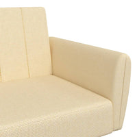 Schlafsofa 2-Sitzer Creme Stoff