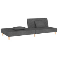 Schlafsofa 2-Sitzer mit 2 Kissen Dunkelgrau Stoff