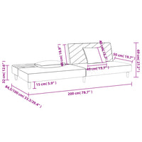 Schlafsofa 2-Sitzer mit 2 Kissen Dunkelgrau Stoff