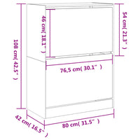 Schuhschrank mit 2 Klappen Weiß 80x42x108 cm