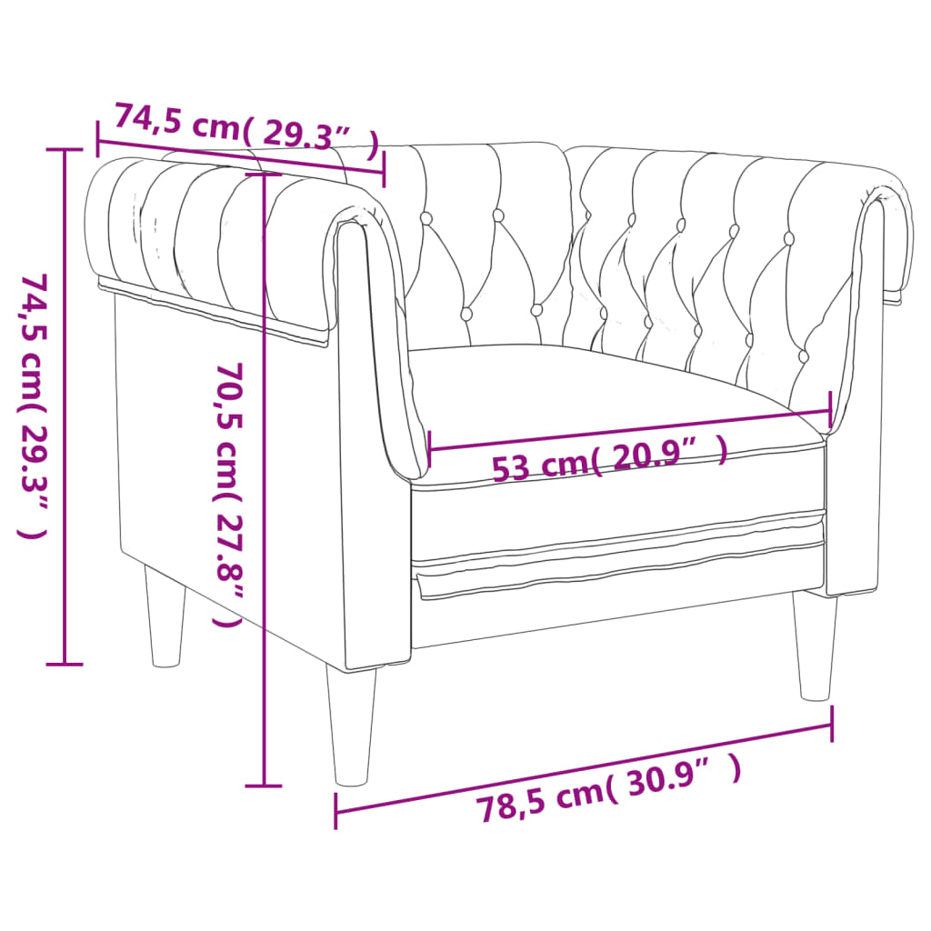 Chesterfield-Sessel Dunkelgrün Stoff