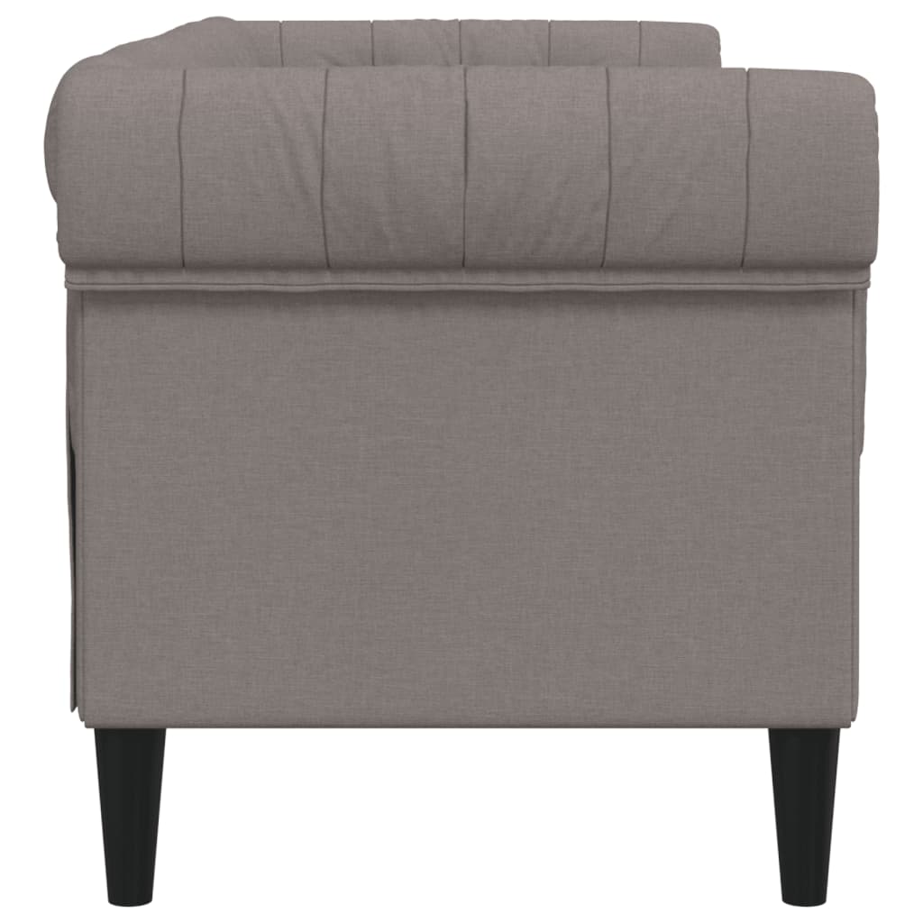 Chesterfield-Sofa 2-Sitzer Taupe Stoff