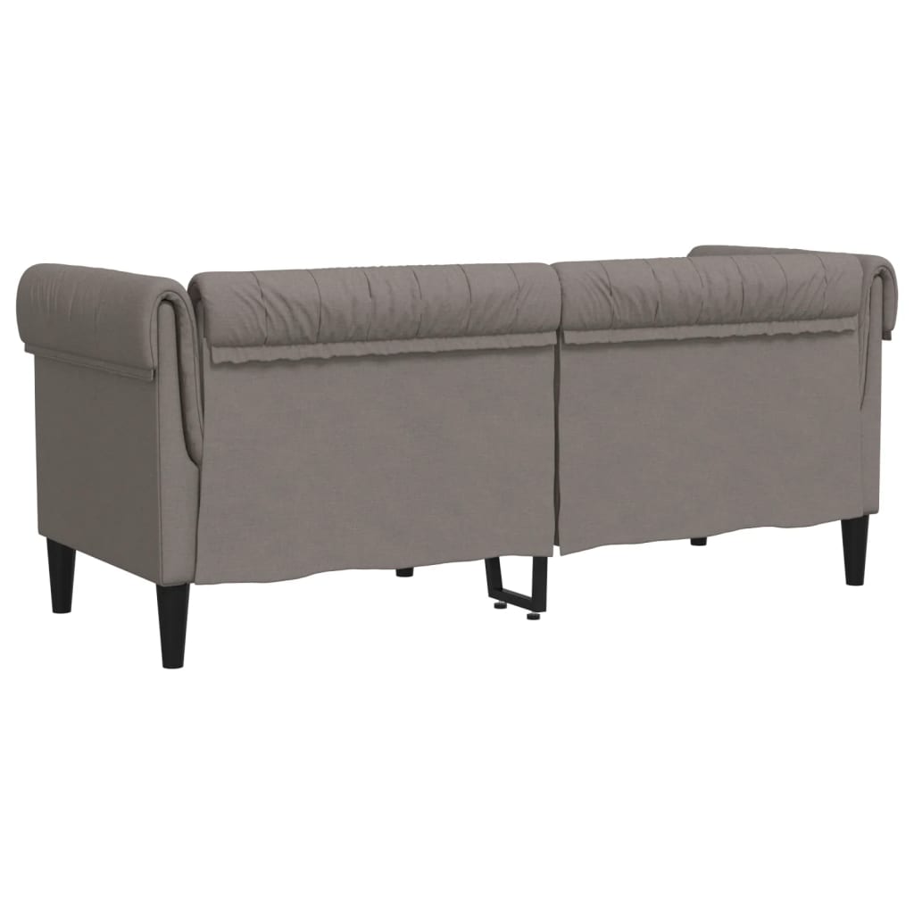 Chesterfield-Sofa 2-Sitzer Taupe Stoff