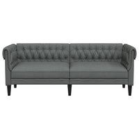 Chesterfield-Sofa 3-Sitzer Dunkelgrau Stoff