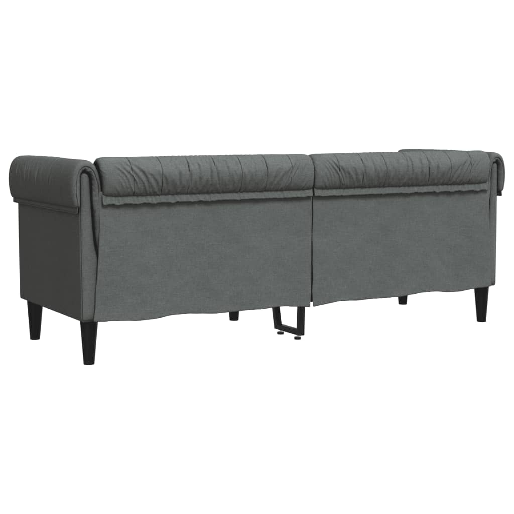 Chesterfield-Sofa 3-Sitzer Dunkelgrau Stoff