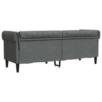 Chesterfield-Sofa 3-Sitzer Dunkelgrau Stoff