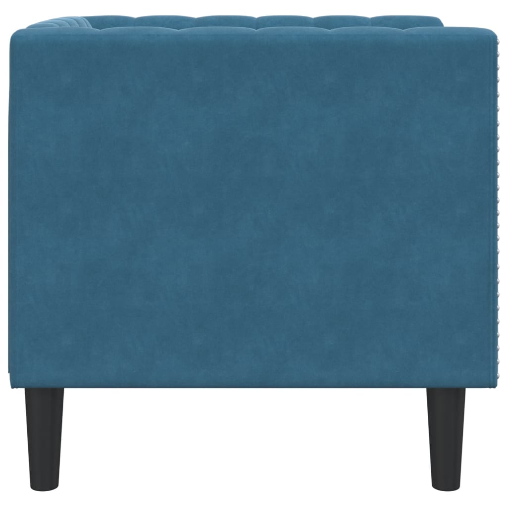 Chesterfield-Sessel Blau Samt