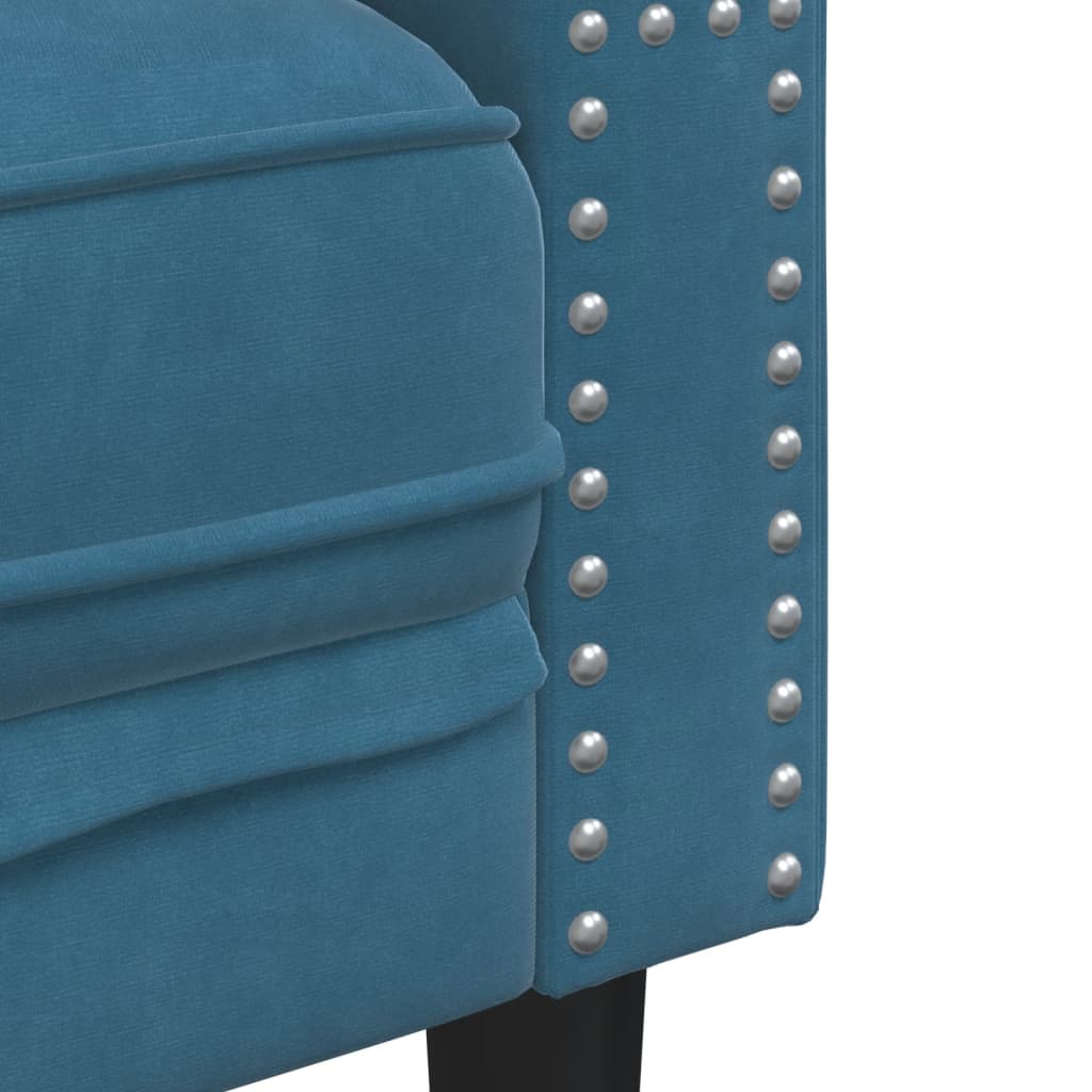 Chesterfield-Sessel Blau Samt