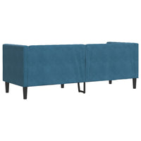 Chesterfield-Sofa mit Nackenrollen 3-Sitzer Blau Samt