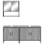 3-tlg. Badmöbel-Set Grau Sonoma Holzwerkstoff