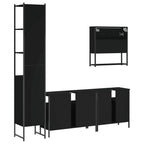 4-tlg. Badmöbel-Set Schwarz Holzwerkstoff