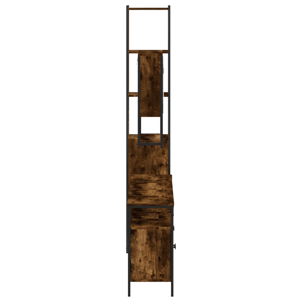 4-tlg. Badmöbel-Set Räuchereiche Holzwerkstoff