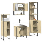 4-tlg. Badmöbel-Set Räuchereiche Holzwerkstoff