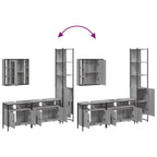 4-tlg. Badmöbel-Set Grau Sonoma Holzwerkstoff