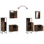 3-tlg. Badmöbel-Set Räuchereiche Holzwerkstoff