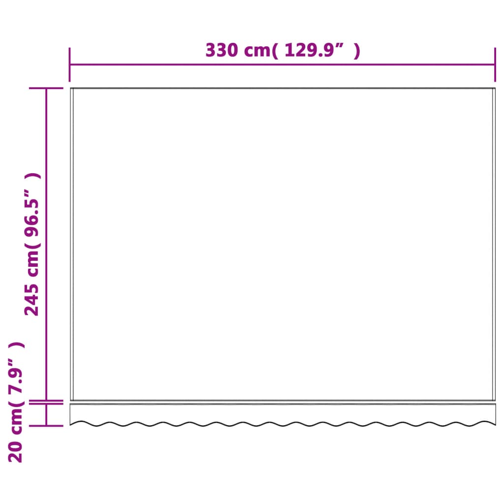 Markisenbespannung Rot und Weiß Gestreift 3,5x2,5 m