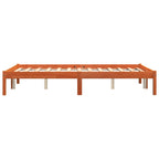 Massivholzbett ohne Matratze Wachsbraun 135x190 cm Kiefernholz