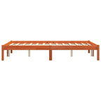 Massivholzbett ohne Matratze Wachsbraun 140x200 cm Kiefernholz
