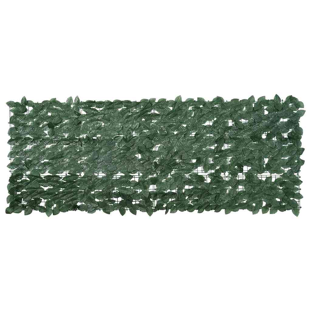 Balkon-Sichtschutz mit Dunkelgrünen Blättern 200x75 cm